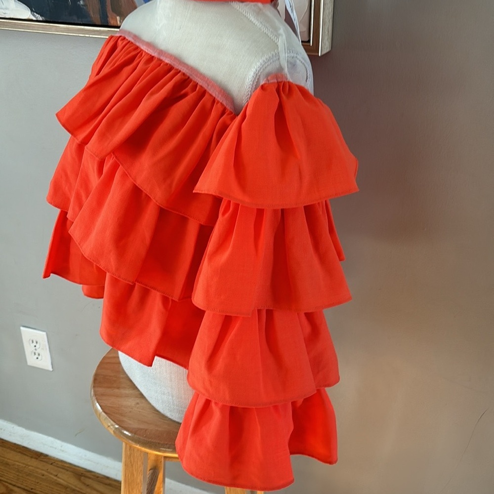 Orange 🍊 Ruffled Off-Shoulder Top - Picture 2 of 2